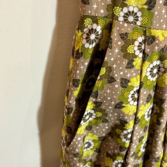 BIRDS OF NORTH AMERICA Sz 6 Eagle Dress In Winter Mist 100% Cotton Midi Dress - Picture 5 of 11